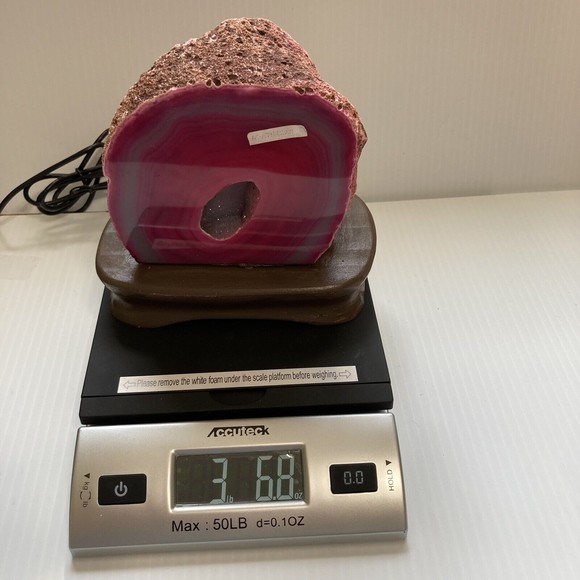 Polished Pink Lavender Natural Agate Geode from Brazil 4.5"  x 5"  x 3" … - Picture 12 of 17